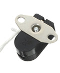 Two Pack Lamp Pull Cord Switch Replacement Rope for Wall Lamps and Ceiling Lights, close-up of switch with metal plate