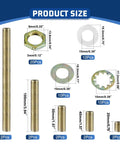 Product size chart for Antique Brass Lamp Repair Hardware Kit 60 Piece Set Pipe Nipples Lock Nuts Washers For Lamp Assembly DIY Home Projects