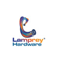 Logo for Lamprey Hardware featuring a stylized colorful lamprey above the company name in bold letters.