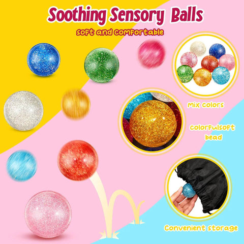 60 Pcs 45 mm Large Bouncy Balls Glitter Bounce Ball Bulk with Storage Bag Large Bouncy Balls for Goodie Bag Fillers Birthday Party Favors, Assorted Colors(Classic)