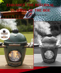 Latch Assembly for Large Green Egg Zinc Alloy Hinge Band Replacement installed on grill with smoke