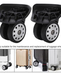 One Pair Large Size Luggage Wheel Casters For Suitcases And Travel Bags Replacement, Porous Quiet Rollers With PP And PET Material