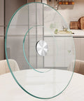 30.7 Inch Glass Turntable For Dining Table Large Round Serving Plate With Swivel Assist System in modern dining room