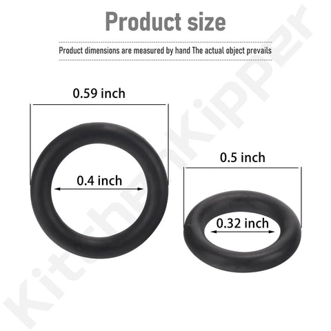 Heavy Duty Replacement O Ring Kit For Electric Pressure Washers Includes Small And Large Rubber Seals For SPX3000 SPX3001 SPX3500 SPX3501 SPX4000 SPX4001 Models Durable Leakproof Gasket Set With Eight O Rings showing two O-rings with measurements