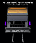 Automatic Conveyor Feeder Extension Kit Accessory For Open Frame Laser Engraver And Cutter Machines Auto Pass Through Feeder Expands Processing Area To 63 By 18.1 Inches No Riser Base Required And No Disassembly Needed installed view
