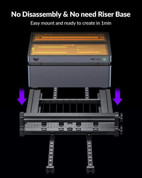 Automatic Conveyor Feeder Extension Kit Accessory For Open Frame Laser Engraver And Cutter Machines Auto Pass Through Feeder Expands Processing Area To 63 By 18.1 Inches No Riser Base Required And No Disassembly Needed installed view