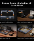 Must Have Accessories Set For P2 And P2S Laser Engraver And Cutter includes safety features for flame detection and extinguishing