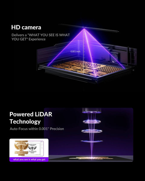 Vision Pro 45W Laser Engraver And Cutter With 137 Inch Auto Conveyor Feeder Rotary Pro HD Camera Auto Lifting Full Enclosure