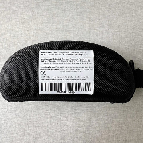 Case for OD4Plus Laser Safety Glasses 190nm-550nm For 405/445/450/520/532nm ANSI Z87.1 with label and barcode