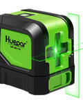 Laser Level, 100Ft Self Leveling Green Cross Line Laser for Picture Hanging, Tile, Decoration & DIY Construction – 360° Magnetic Base & AA Battery, Indoor Use, showing green laser projection