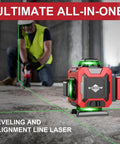 Laser Level 360 Self Leveling with Tripod, WEIDDW 4D Lazer Level in use on a construction floor for alignment
