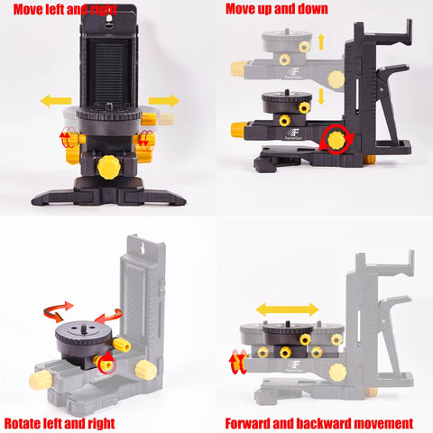 Laser Level Accessory Kit With 360 Degree Magnetic Rotating Base Tilt And Adjustable Positioning Upgraded Stability Bracket Five Eighth Inch Threaded Interface And Flexible Clamp For Precision Alignment In Construction FenorGan with instruction labels