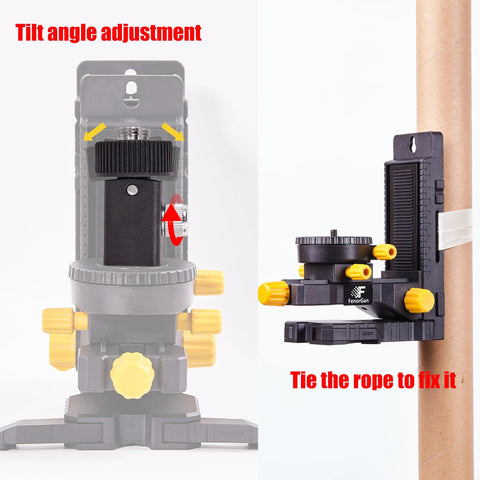 Laser Level Accessory Kit With 360 Degree Magnetic Rotating Base Tilt And Adjustable Positioning Upgraded Stability Bracket Five Eighth Inch Threaded Interface And Flexible Clamp For Precision Alignment In Construction FenorGan, showcasing mounting and tilt adjustments.