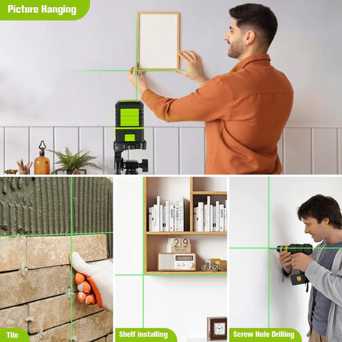 Laser Level With Tripod 100 Feet Green Cross Line Self Leveling 360 Degree Rotating Beam Vertical And Horizontal Projection