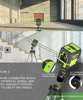 Laser Level With Tripod Self Leveling Green Cross Line For Picture Hanging Tile And Home Renovation Magnetic Mounting