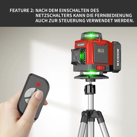 Achieve flawless room layouts and precise tile and ceiling alignment with this four 360 degree laser level kit on tripod with remote control