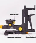 Laser Level Accessory Kit With 360 Degree Magnetic Rotating Base Tilt And Adjustable Positioning Upgraded Stability Bracket Five Eighth Inch Threaded Interface And Flexible Clamp For Precision Alignment In Construction FenorGan shown from side view with adjustment knobs.