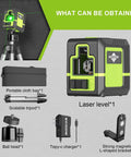 Laser Level With Tripod Self Leveling Green Cross Line For Picture Hanging Tile And Home Renovation Magnetic Mounting Bracket