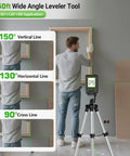 Self Leveling Laser Level With 40 Inch Tripod For Precise DIY Projects, Green Cross Line, in use for picture hanging