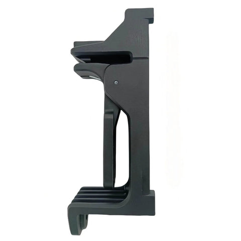Side view of sturdy wall mount bracket delivers steady level support for laser alignment, ensuring precise hands-free operation.