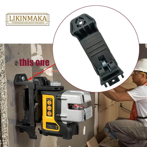 Sturdy wall mount bracket delivers steady level support for laser alignment, shown installed with DW088K laser level.