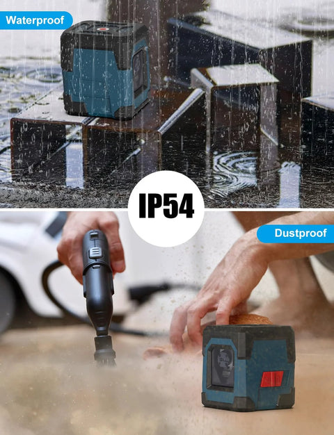360 Degree Cross Line Laser With Self Leveling in outdoor waterproof and dustproof demonstration