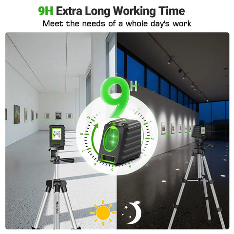 Self Leveling Laser Level With 40 Inch Tripod For Precise DIY Projects, ideal for picture hanging and tile laying indoors