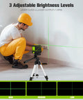 Laser Level With Tripod 100 Feet Green Cross Line Self Leveling 360 Degree Rotating Beam Vertical And Horizontal Projection
