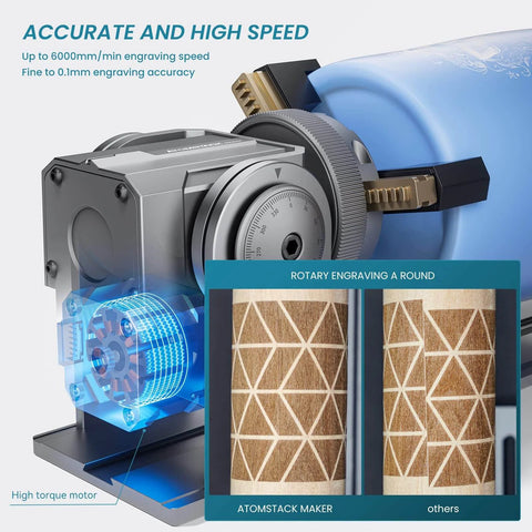 4 In 1 Laser Rotary Chuck Roller With Risers 180 Degree Adjustable Engraving, speed display and engraved patterns
