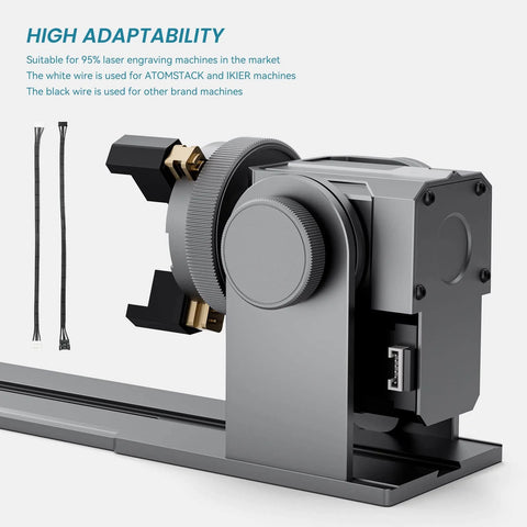 4 In 1 Laser Rotary Chuck Roller With Risers 180 Degree Adjustable Engraving machine component with high adaptability wires