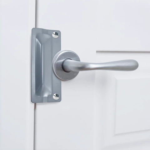 Installed Four Pack Latch Guard Plate Covers 3 By 7 Inches Carbon Steel With Screws Gaskets And Nuts Easy To Install Door Lock Protector Striker Cover For Outswing Exterior Doors Included Pack Of Four For Multiple Doors on door
