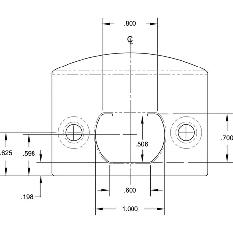 Technical diagram of Latch Strike Plate Two Pack Matte Black Finish One And Five Eighths Inch Center Mounting for residential doors.