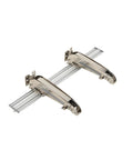 Heavy Duty Lateral Opening Door Hinge Set for cabinets and gates delivers smooth operation, shown with two metal hinges on track.