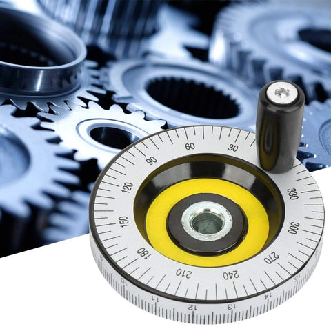 80mm Lathe Handwheel With Handle Replacement for lathes and milling machines, industrial accessory suitable for grinders, shown in foreground