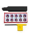 Five Eighths Inch And Three Quarters Inch Lathe Turning Holders Set With Round Carbide Inserts RPMT08T2 RPMT10T3 WNMG432