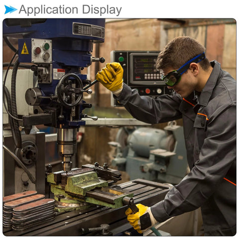 Technician operates lathe machine using Spring Grease Oil Cup Cap for M6x1 Thread, L Shape Oil Container Oiler Power Accessory.