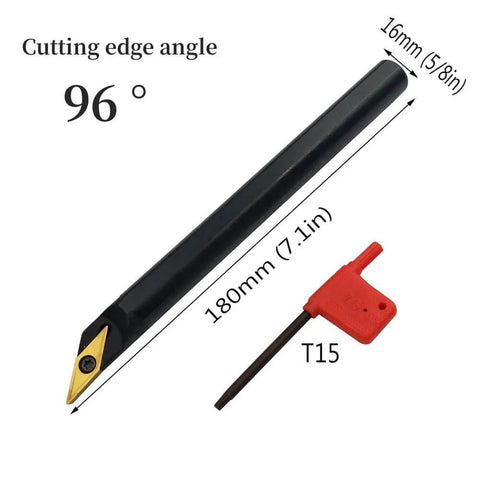 Five Eighth Inch Lathe Tool Holder With Ten VCMT Carbide Inserts featuring a 5/8 inch diameter shank and included T15 tool