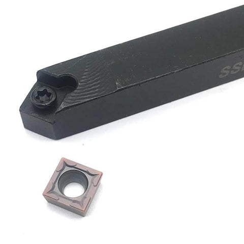 Indexable Lathe Turning Tool Holder Kit With 45 Degree Chamfer External Tool Holder For CNC Lathe Includes 10 SCMT09T304 FT1125 Carbide Inserts