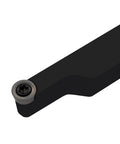 Close-up of Lathe Turning Tool Holder Set with Three Eighths Inch and One Half Inch Shanks featuring RCMT0602 Round Carbide Insert.