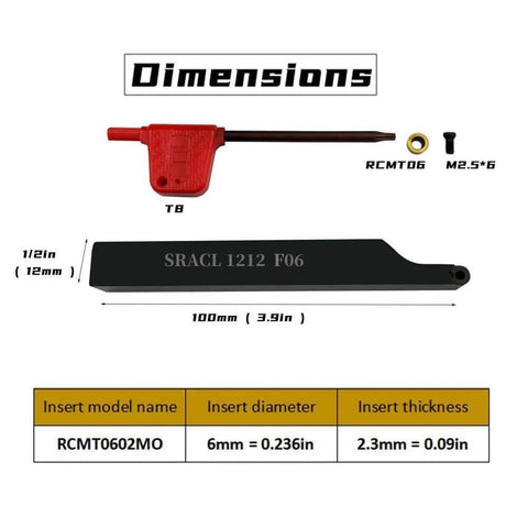 Pro Grade Heavy Duty Lathe Turning Tool Holder Set With 3/8 And 1/2 Inch Shanks SRACR1010H06 SRACR1212H06 Includes RCMT0602