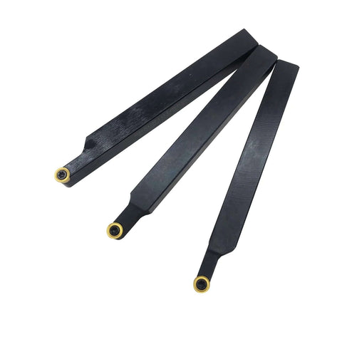 Pro Grade Heavy Duty Lathe Tool Holder Set For Turning And Profiling By ASZLBYM, Three Eighths Inch Shank, Alloy Steel, Yellow Inserts
