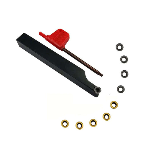 Pro Grade Heavy Duty Lathe Turning Tool Holder Set With 3/8 And 1/2 Inch Shanks SRACR1010H06 SRACR1212H06 Includes RCMT0602 Inserts