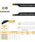 Two Piece Lathe Tool Holder Set For Half Inch Lathes With Twenty RCMT0602MO Carbide Inserts SRACR L1212H06 diagram