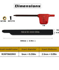 Image showing the Three-Eighths Inch SRACR1010H06 Right Hand 90 Degree Lathe Turning Holder With R3 Yellow Finish, including tool measurements and parts.