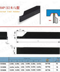 Diagram of Three-Eighths Inch SRACR1010H06 Right Hand 90 Degree Lathe Turning Holder with 10mm shank, R3 yellow finish.
