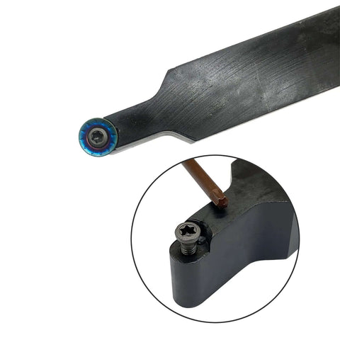 Five Eighths Inch Lathe Turning Holder With RPMT08T2 Carbide Round Inserts For Hardened Steel 40Cr Forged Shank 100mm Overall Length 90 Degree Profiling Tool Holder For Precise Milling And Pro Grade Performance close-up view