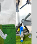 Leveling And Alignment Stand For Launch Monitors Compatible With MLM2Pro And Garmin R10 Mounting Accessory showcasing height adjustment knob and tripod design.