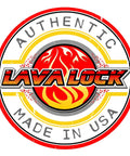 LavaLock logo with flame design, Authentic Made in USA