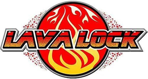 LavaLock logo with flame design on a red and yellow background