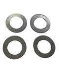 Four metal gaskets from Front Wheel Bearing Kit For Lawn Mower Fits LA Series Includes Four Bearings Six Gaskets Two Rubber Sleeves Two Clips